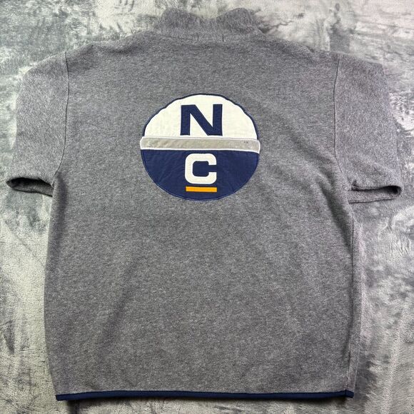 Vintage‎ Nautica Competition 1/4 Zip Sweatshirt Men’s Large Gray Fleece Pullover - Picture 1 of 14
